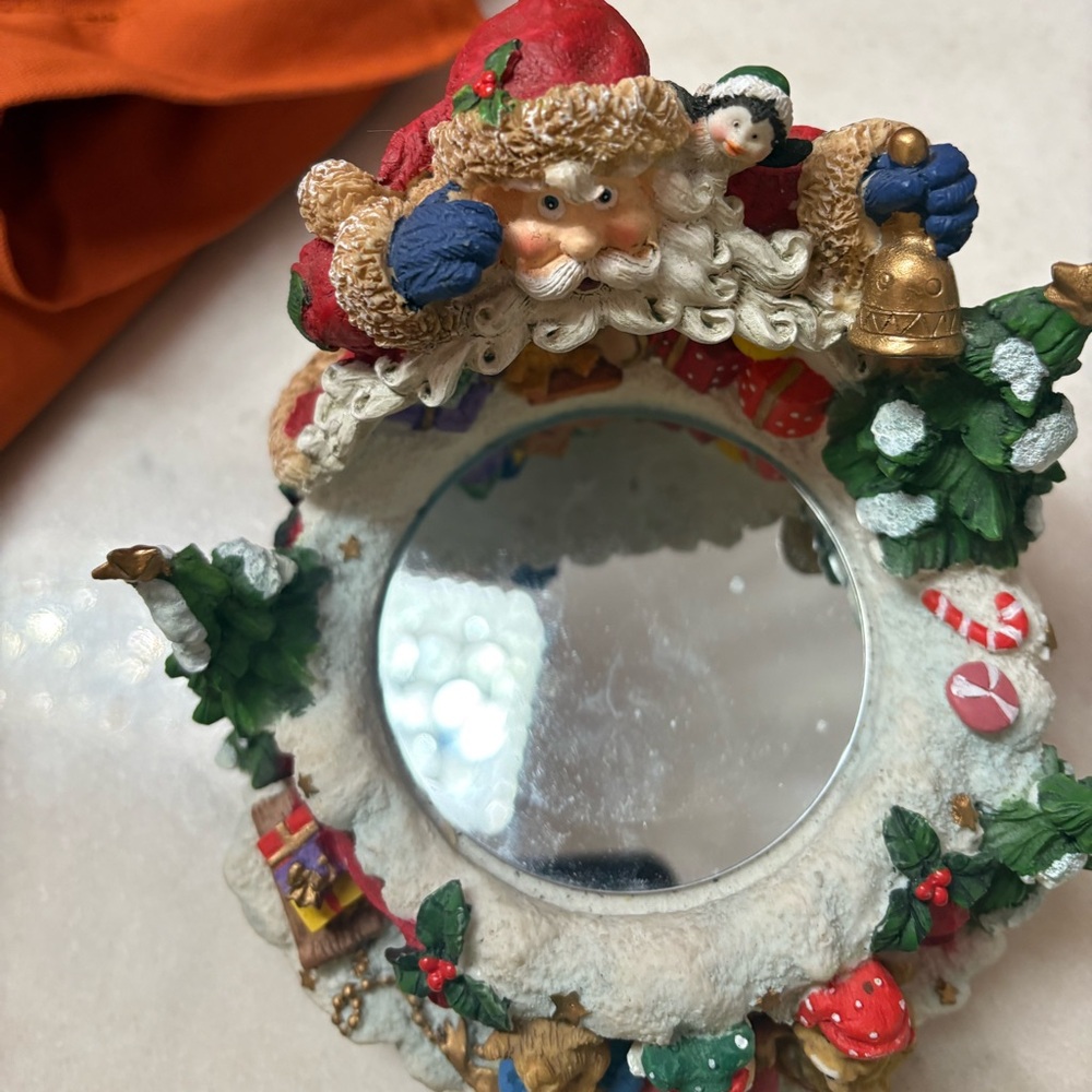Musical Sleigh bells ring mirror Santa